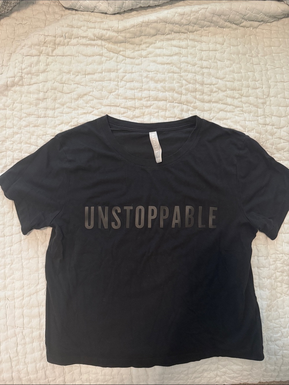 Athleta Black 'UNSTOPPABLE' Graphic Crew Tee